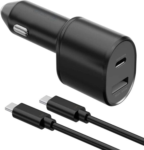 Samsung Dual Ports Car Charger 15W with Type-C 45W Port – Black