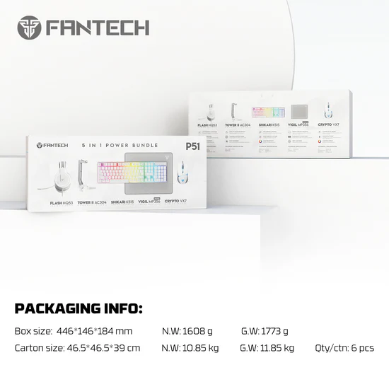 Fantech P51 (White) | 5-in-1 Gaming Combo